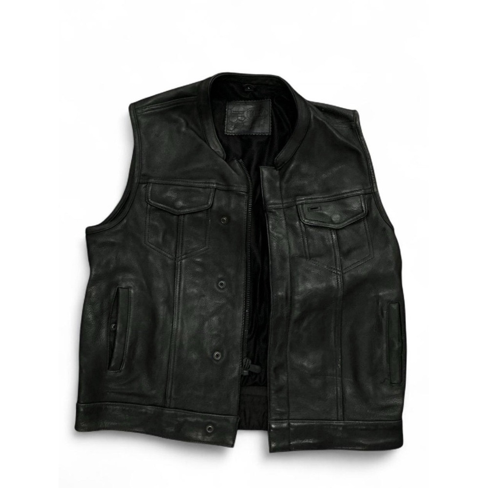 vintage black leather jacket Size L Men‎